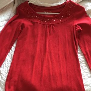 Justice Red Rhinestone Top